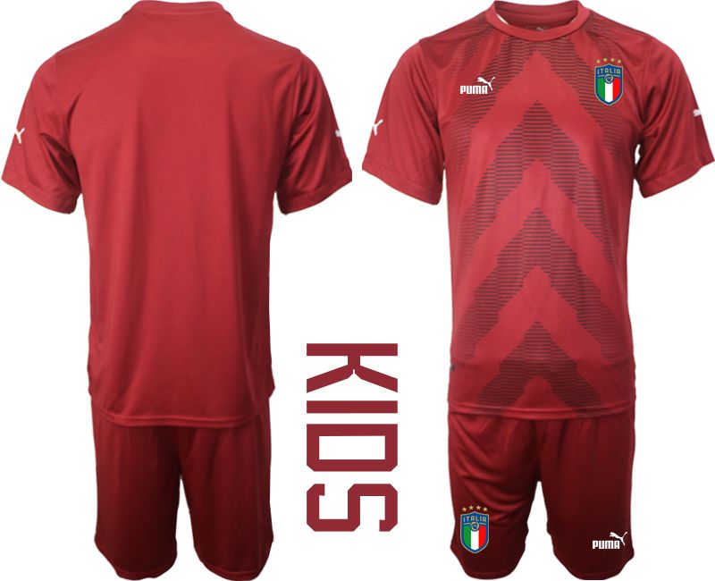 Youth 2022 World Cup National Team Italy red goalkeeper blank Soccer Jerseys->youth soccer jersey->Youth Jersey